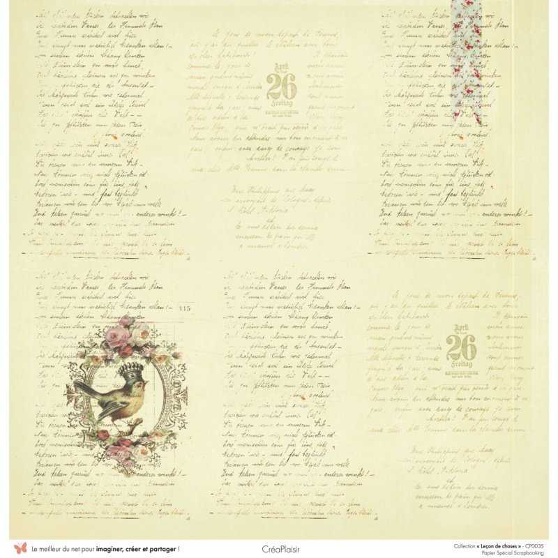 Set papiers Leçon de choses - 6 papiers 30,5x31,5 cm + 6 papiers 12x30,5cm