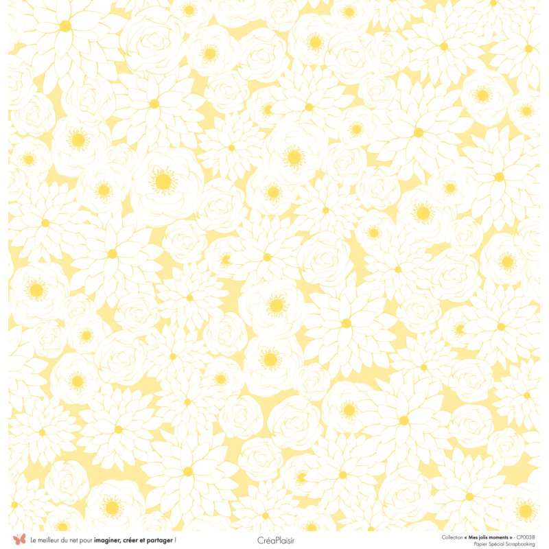 Set papiers Mes jolis moments - 6 papiers 30,5x31,5 cm + 6 papiers 12x30,5cm