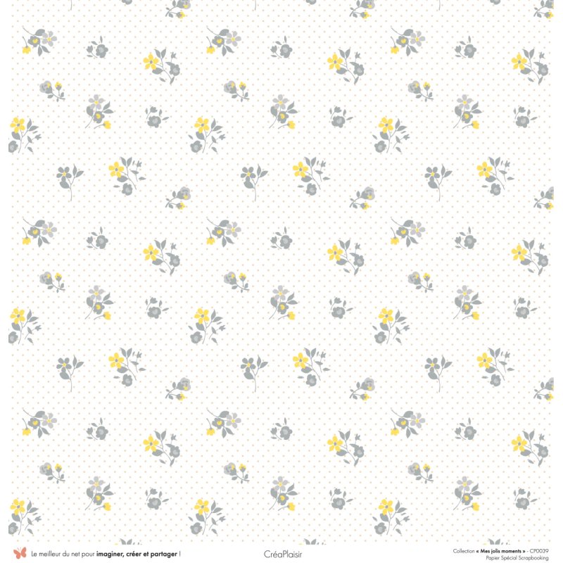 Set papiers Mes jolis moments - 6 papiers 30,5x31,5 cm + 6 papiers 12x30,5cm