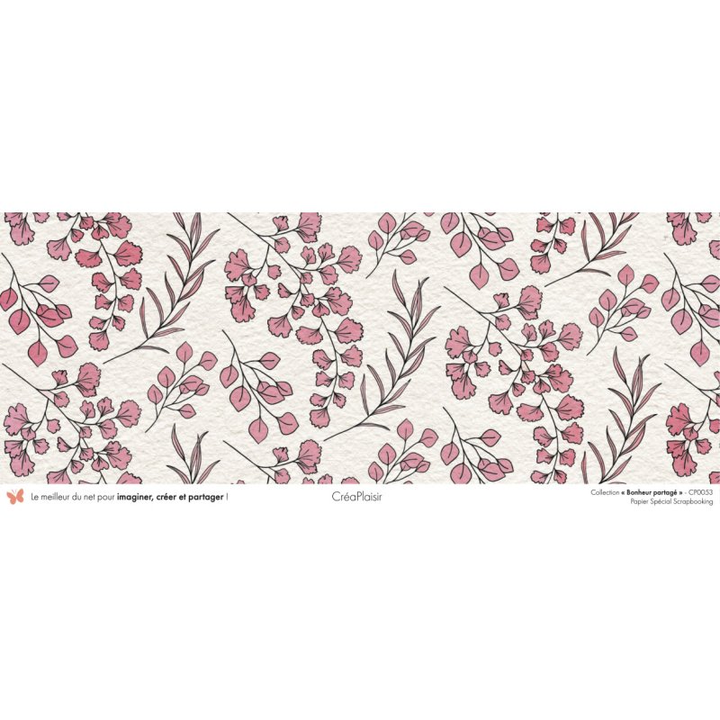 Set papiers Bonheur Partagé - 6 papiers 30,5x31,5 cm + 6 papiers 12x30,5cm