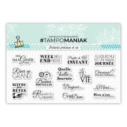 Set de 15 sellos transparentes Fin de semana merecido - 10x21cm