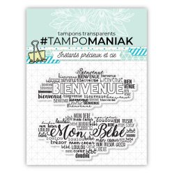 Juego de 2 sellos transparentes con fondo de nacimiento - 10x10cm