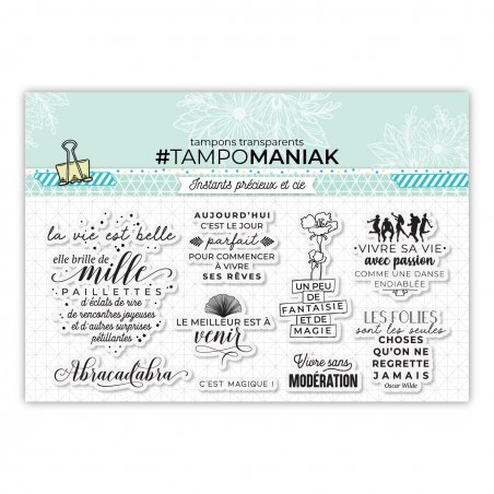 Set de 9 tampons clear Un peu de fantaisie - 10x21cm